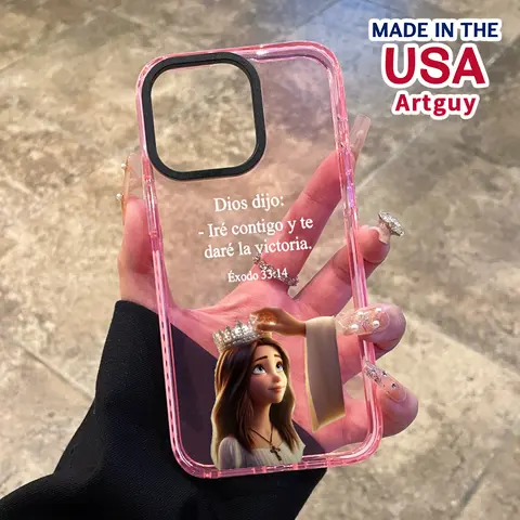 Transparent Soft Silicone Phone Casing & Protector for iPhone Series (17,16 E Pro Max,15 Plus,14,13,12,11,Air) - Crown Girl Pattern, Raised Lips for Screen Protection, Resists Yellowing Over Time, Shockproof Accessory
