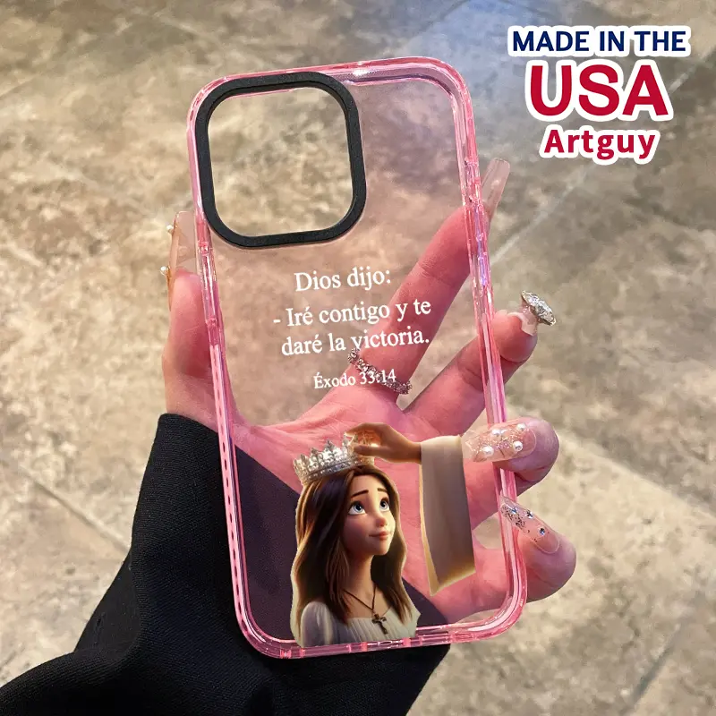 Transparent Soft Silicone Phone Casing & Protector for iPhone Series (17,16 E Pro Max,15 Plus,14,13,12,11,Air) - Crown Girl Pattern, Raised Lips for Screen Protection, Resists Yellowing Over Time, Shockproof Accessory