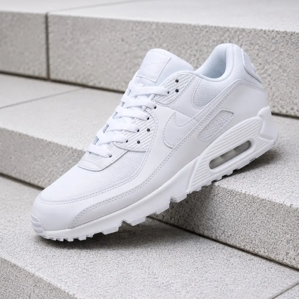 Nike Air Max 90 Recraft Triple White Men's Fashion Sneaker New Nike Air Max 90 Recraft Triple White Men's Fashion Sneaker New