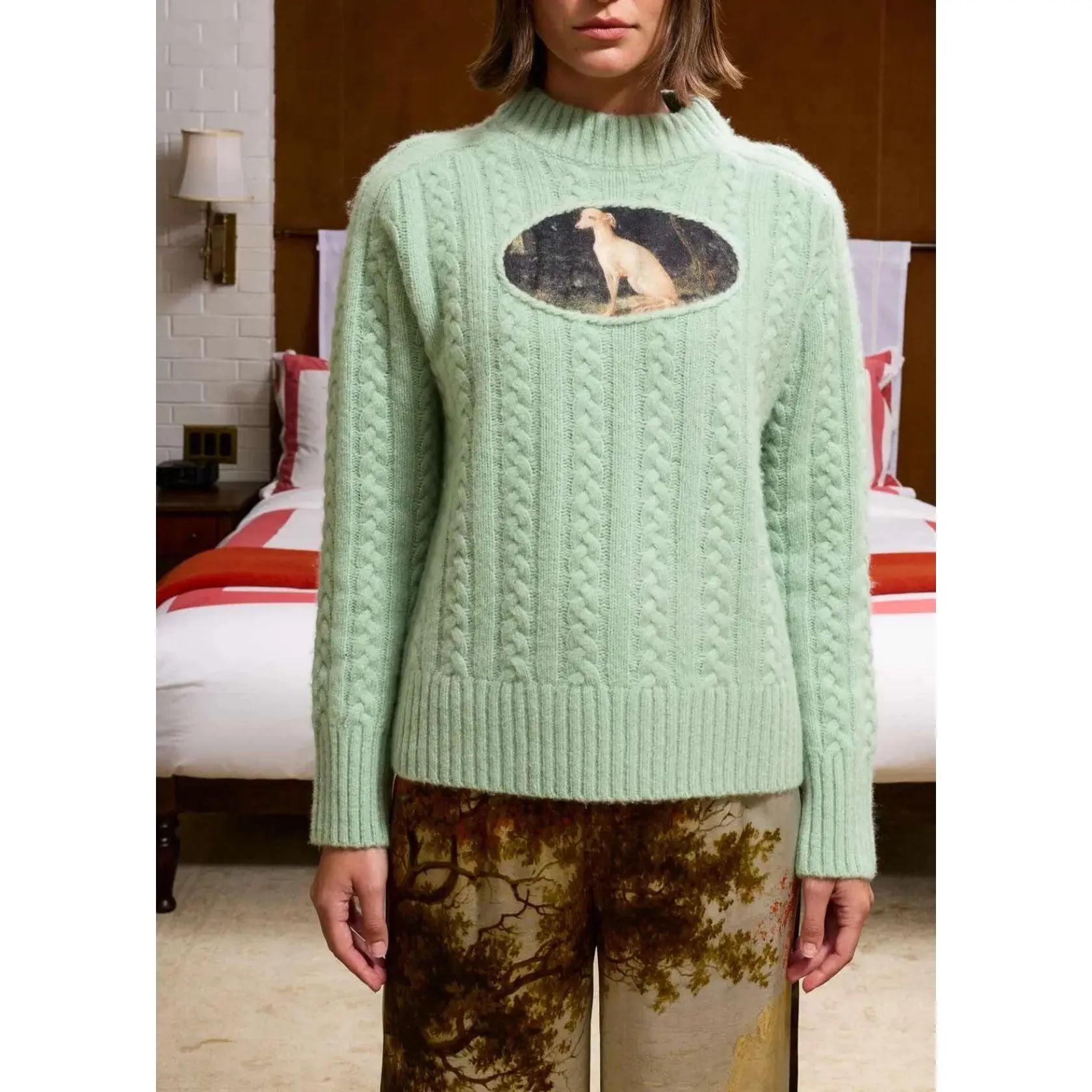 LINGUA FRANCA Greyhound Sweater - Pistachio