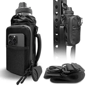 Magnetic Gym Bag – Water Bottle Holder with Strap | Crossbody Gym Pouch with Towel Hook & Phone Pocket | Hands-Free Bottle Carrier for Gym, Travel, & Outdoors