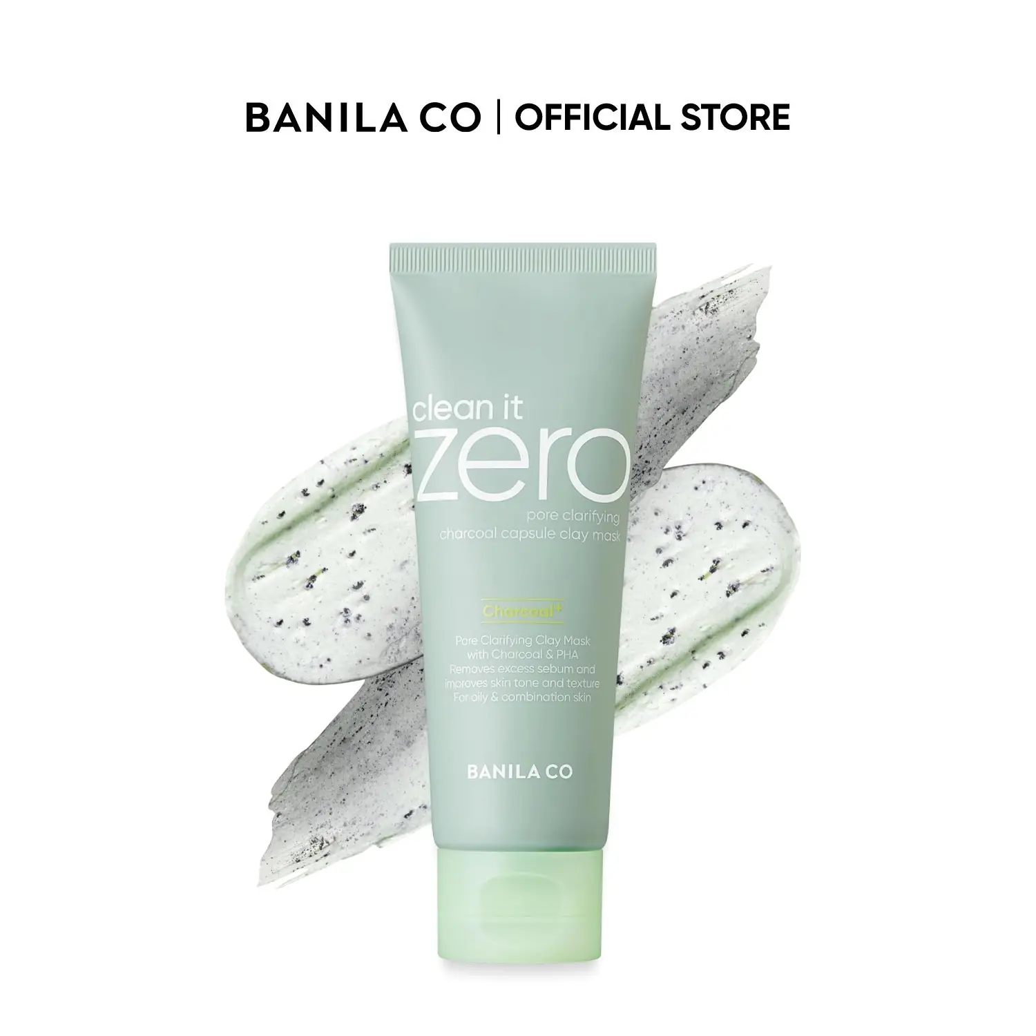 BANILA CO Clean It Zero Charcoal Capsule Clay Mask | Gentle Exfoliating Facial Polish with Charcoal PHA Capsules & Green Clay | Korean Skincare for Oily & Sensitive Skin