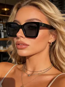 Classic Thick Frame Sunglasses, Ideal for Daily Commute and Streetwear, Perfect Gift Choice, Unisex Fashion Eyewear