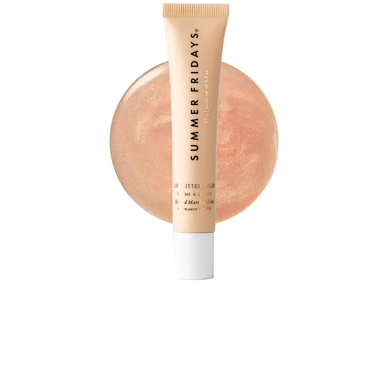 Summer Fridays Limited Edition 15ml Paraben-Free Hydrating Lip Butter - Toasted Marshmallow Shade, Shimmer Finish, Beauty Balm, Cream Balm for Lip Hydration