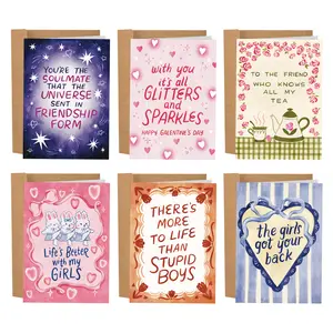 Funny Galentine’s Day Cards Set - Bundle Funny Galentines Day Greeting Card - Valentines Day Cards - Made in the United States - Galentine's Day Cards