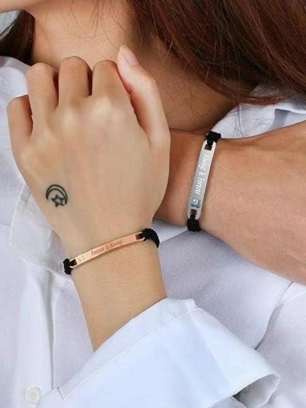 Personalized Couple Bracelet Customized Couple Bracelets Set Mutual Attraction Custom Name Relationship Bracelet Personalized Gift for Men Women