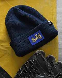 Ken Griffey Jr. "The Kid" Navy Acrylic Knit Beanie, 1-Size-Fits-Most, Soft Texture Fashion Accessory Hat