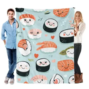 Cute cartoon playful sushi blanket ,gift for family, gift for friends, holiday gift