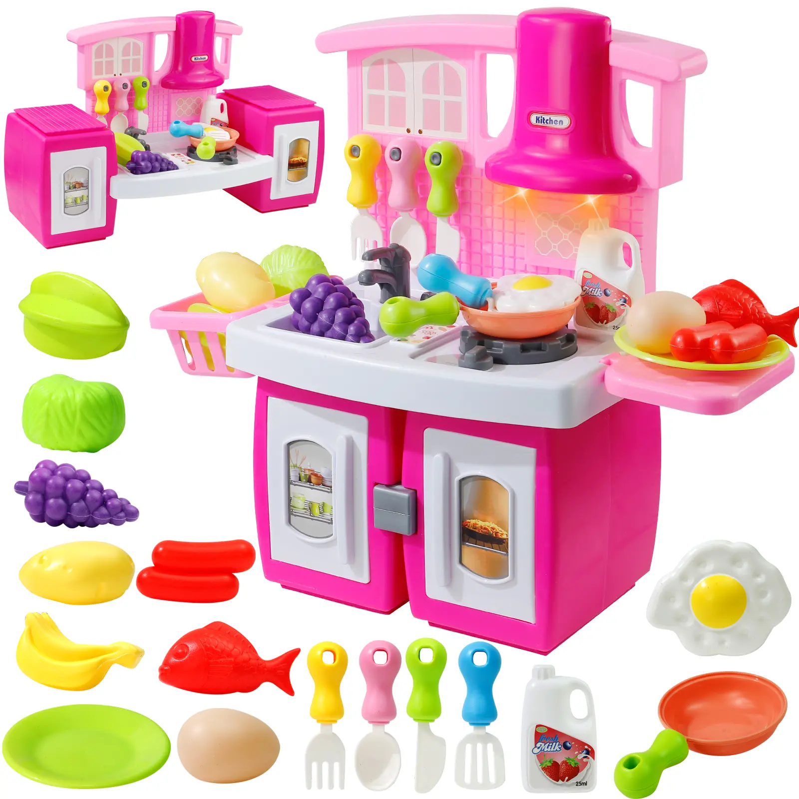 Christmas ToysTransforming Kitchen Playset – 2-in-1 Cooking Toy for Kids with Lights & Sounds