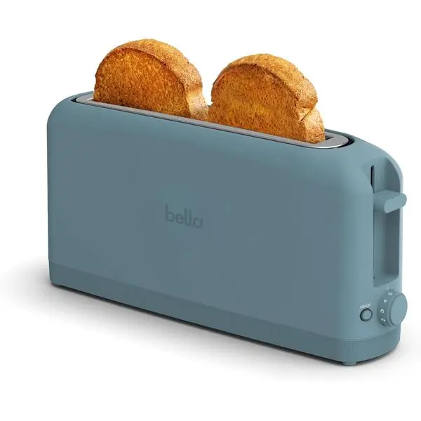 bella Fits-Anywhere 2-Slice Slim Toaster, Long Slot & Extra Wide, Surf