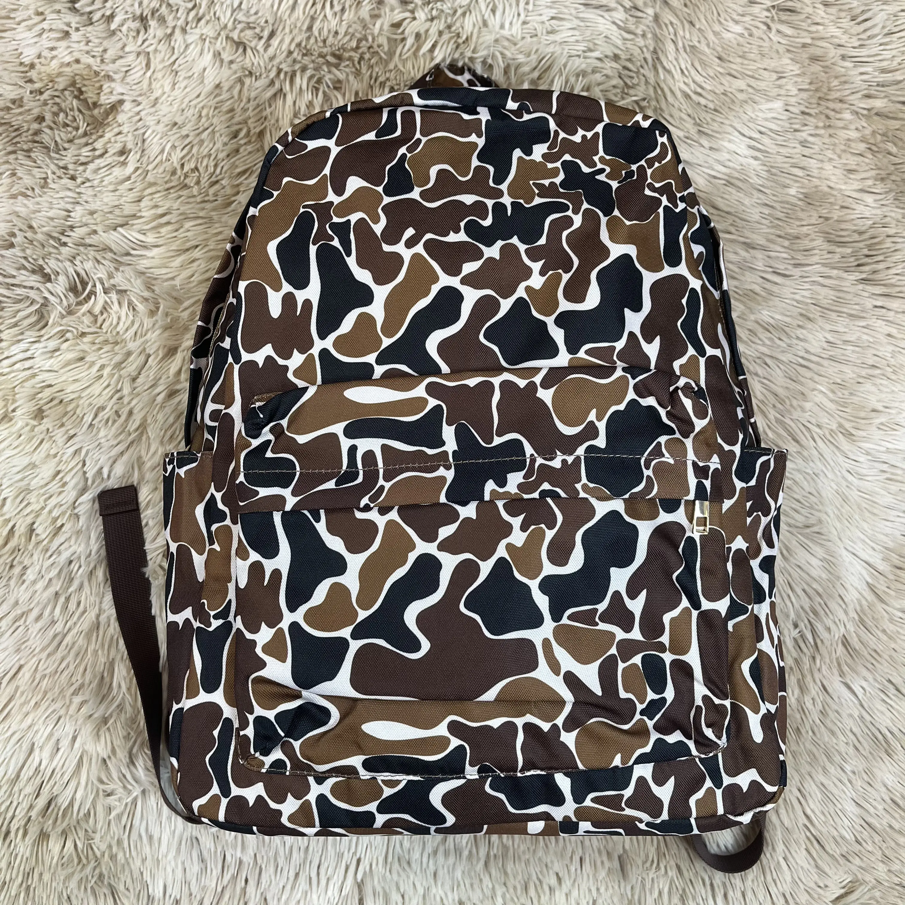 Casual Camo Print Backpack for Boys & Girls, Large 17-Inch Kids' School Bag Ideal for Back to School, Casual Printed Backpack, Kids Style, Back To School Haul