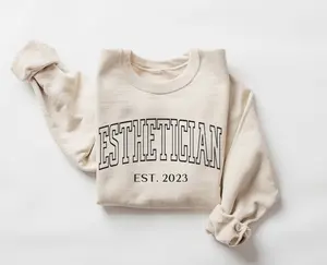 Esthetician EST 2023 Sweatshirt, Personalized Esthetician Graduation Gifts, Custom Skin Therapist Sweater, Licensed Esthetician Graduate