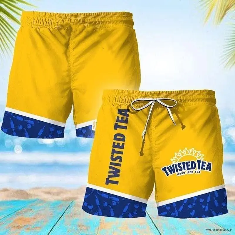 Twisted Tea Bottle Swim Trunks, Hawaiian Shorts For Men Dad Friend, Trending Shorts