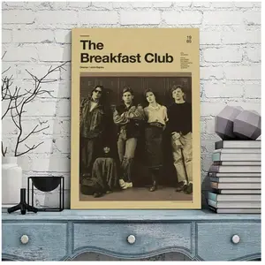 1pc Paper Poster Of Iconic 80S Breakfast Club Characters, Classic School Locker Scene Wall Art