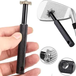 Golf Club Groove Sharpening Tool, 1 Count Golf Club Groove Cleaning Tool with Interchangeable Heads, Golf Accessories for Golf Enthusiasts