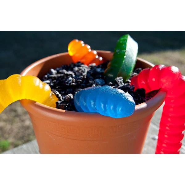 Giant 3-Pound Gummy Worm - Sweet Snack Candy, Red Cherry, Green Apple, Blue Raspberry, Lemon, Orange, Pineapple, Big Gummy Foods, Made In USA