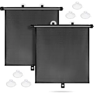 Car Sunshade for Side Windows, 2-Pack Retractable Sunshade, Blocks Car Heat and UV Rays, Anti-Glare, Suitable for Babies, Children, Pets, and Passengers