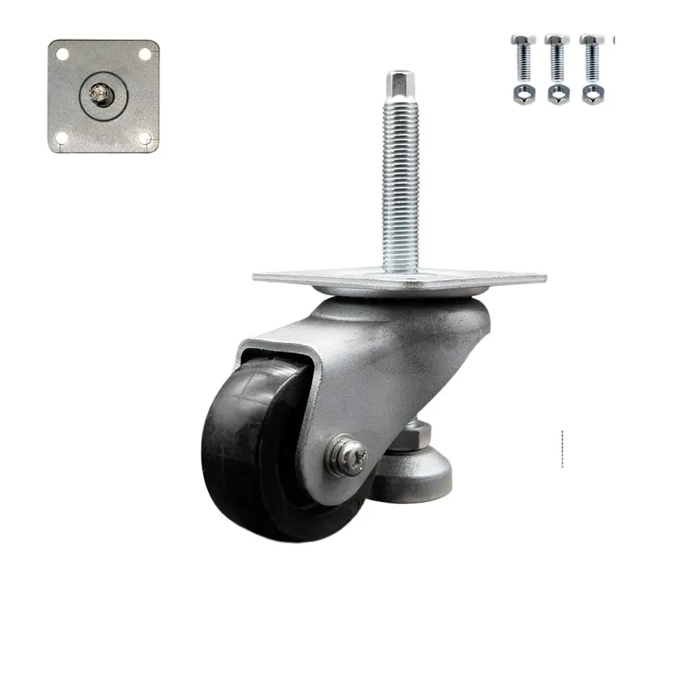 Service Caster SCC-TPLV30S72-NYR-770-ZC Nylon Swivel Threaded Stem Caster with 2.8 in. Black Wheel & 16 x 2 x 138 mm Stem - 770 lbs Capacity per Caster