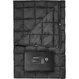 KingCamp Ultralight Camping Blanket, Packable Down Alternative Puffy Wearable Blankets Weatherproof Warm Package Quilt with Snap Buttons for Outdoor Hiking Travel Picnic Stadium (78.7" x 56.7", BLACK)