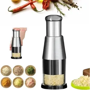 Easy Press Vegetable Slicer Set - Stainless Steel Garlic Crusher, Portable Kitchen Gadgets