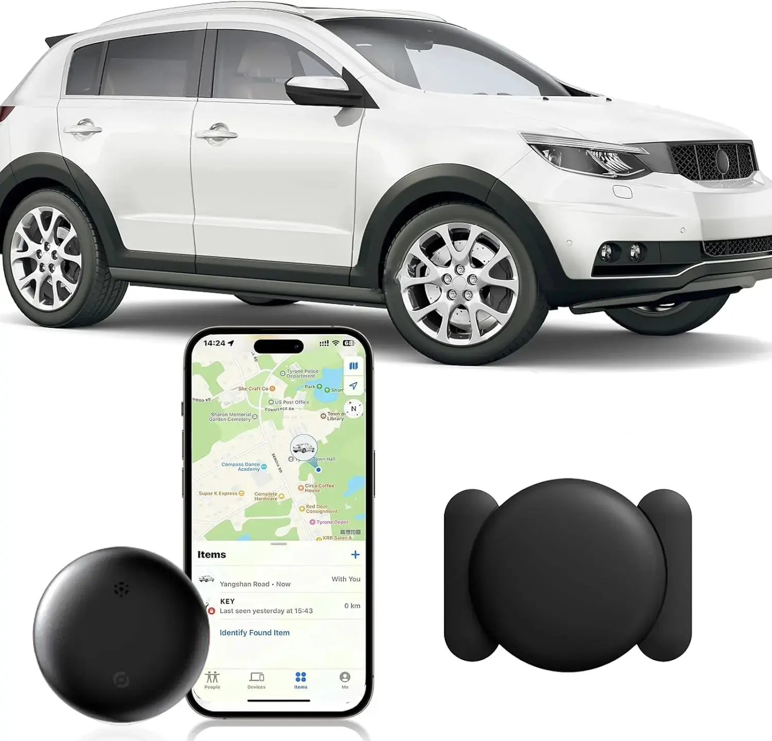 (iOS Only)GPS Tracker for Car,Mini Trackers Device ,No Monthly Fee-Best Hidden GPS Trackers,Anti-lost Device,Works with Apple Find My (iOS Only) Travel Gadgets Black Gps Sensor