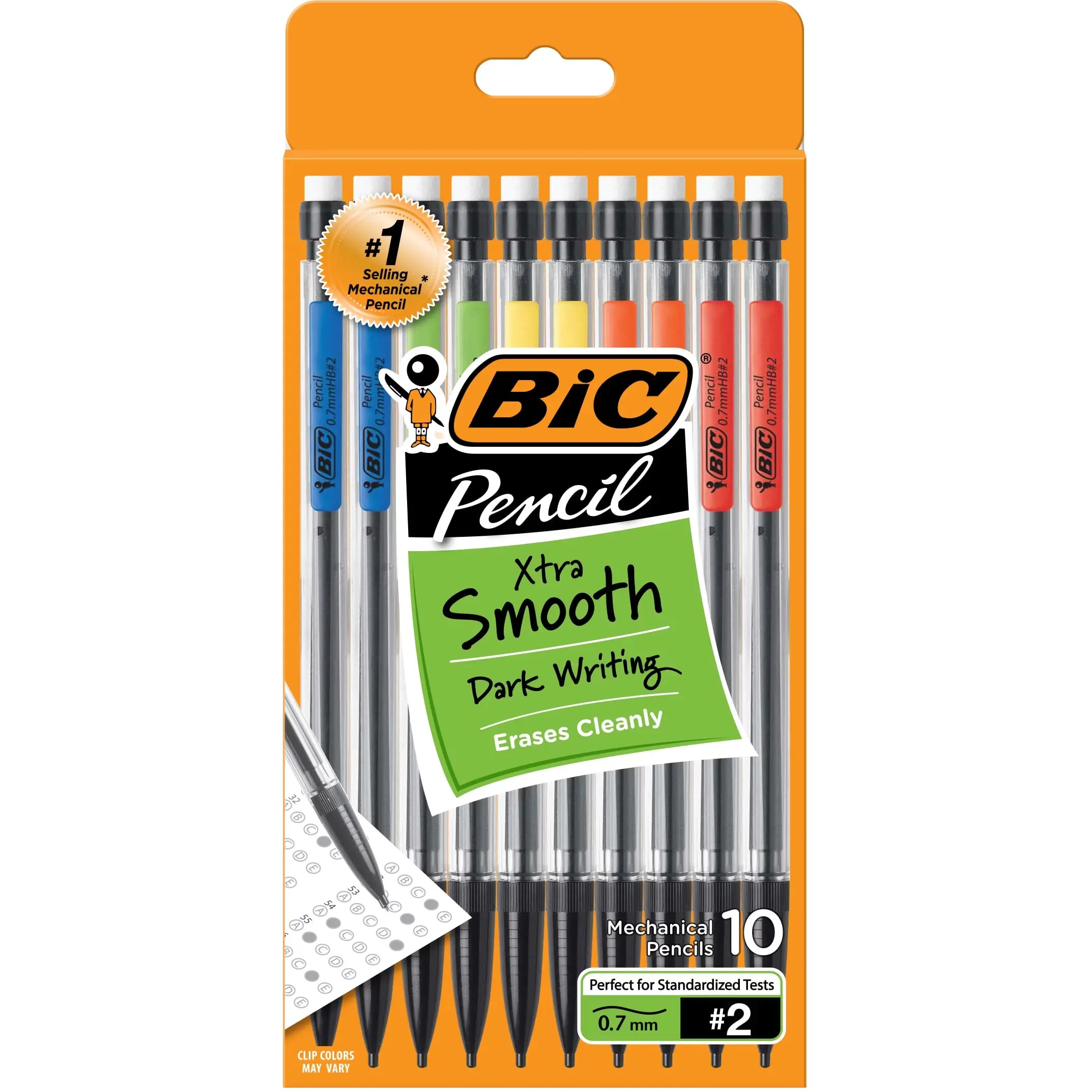 BIC Xtra Smooth Mechanical Pencils, No. 2, Back to School Supplies, 0.7 Mm, 10-Count