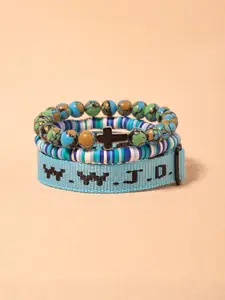 Wwjd Beaded Cross Bracelet Set, Beaded Bracelets, Handmade Embroidery Christian Jewelry, Unisex Sports Wristband, Perfect Gift for Holidays & Special Occasions