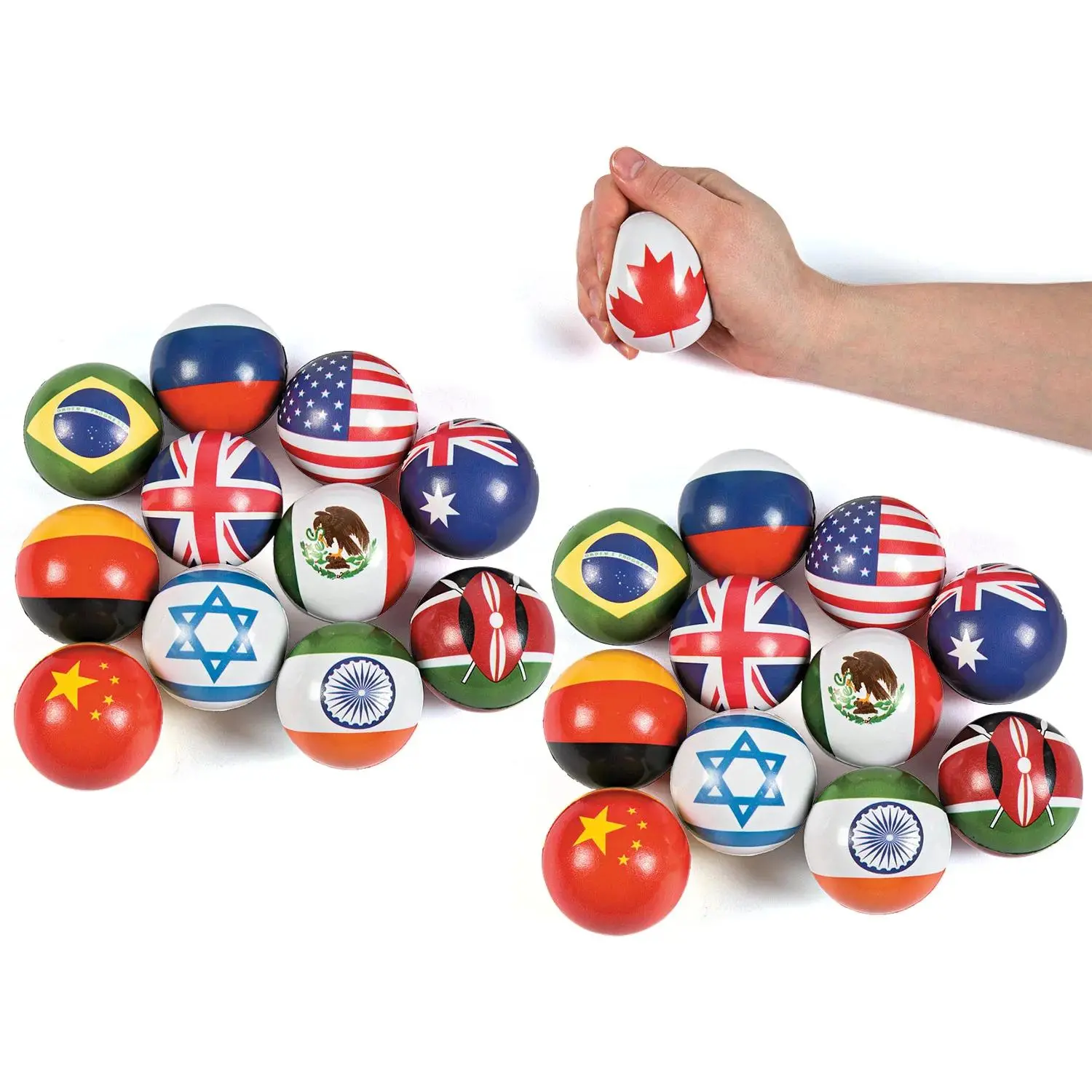 Bulk 48 Pc. Flags Around the World Stress Balls