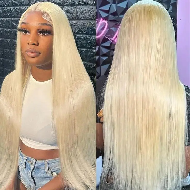 Tuneful 613 HD Transparent Lace Front Wig Human Hair 180% Density Blonde Wig Human Hair Straight Lace Front Wigs Human Hair Pre Plucked Blonde Lace Frontal Wigs for Women