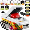 22-in-1 Vegetable Chopper Set, Multifunctional Vegetable Cutter with Container, Veggie Cutter, Potato Cutter, Kitchen Fruit Vegetable Slicer and Food Chopper, Practical Kitchen Utensil & Gadget, Kitchenware