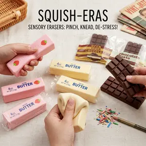 Slow Rising Butter Squishy - ASMR Fidget Sensory Toy for Stress Relief & Anxiety | Scented Stick Desk Decor for Kids Teens Adults | Perfect for Office Home School, Christmas Birthday Valentine Gifts