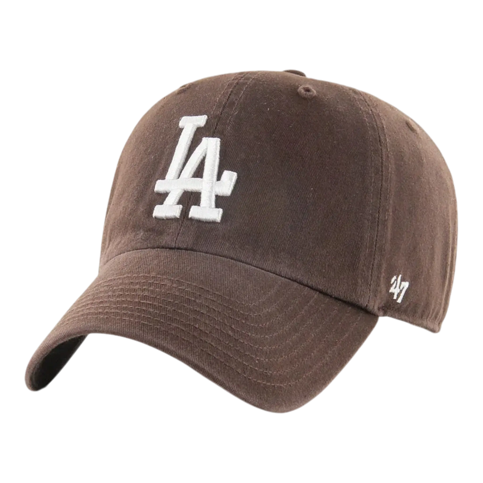 47 Brand Clean Up Los Angeles Dodgers Strapback in Brown | Adjustable Cap