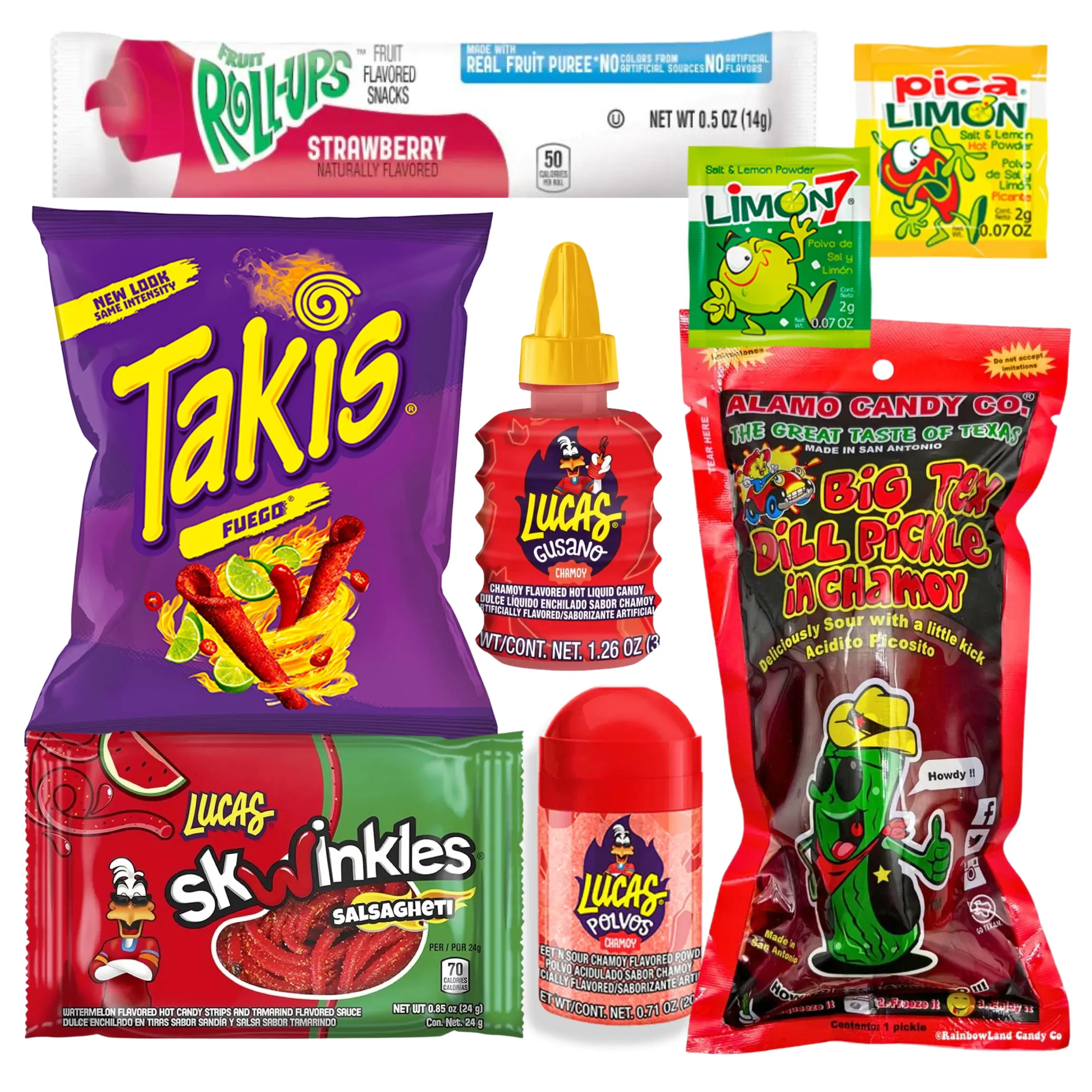 MA LIT CANDY Pickle Kit - Popular TikTok Snack - 8 Pieces Snack Gift Including Hot Chips, Lucas Polvo & More