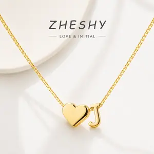 Dainty 14K Gold Plated Heart Letter A-Z Necklace, Women's Fashion Jewelry, Personalized Love Letter Necklace, Suitable for Gifting Mother or Girlfriend Holiday Gifts, Birthday Gifts, Mother's Day gift