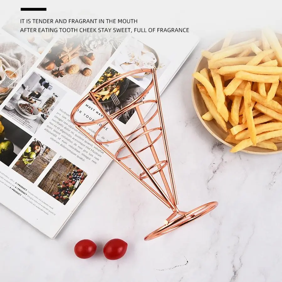 Creative Iron Art Snack Basket, Mini Fryer Basket, Biscuit Holder, Chicken Fries Tray, Bread Basket, Snack Plate, 1/2 Pieces