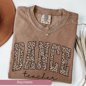 Comfort Colors Leopard Dance Teacher Shirt, Gift for Dance Instructor, Dance Teacher Casual Graphic Short Sleeve T-Shirt, Ballet Instructor Tee
