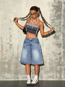 Y2K Baggy Denim Jorts for Women – Summer Outfits | Jean Shorts | Baggy Jeans | Casual Outfits Women | Y2K Two Piece Outfits | Fashion Outfits Womenswear