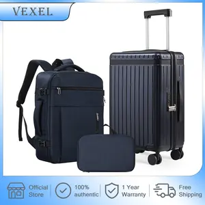 VEXEL 3-Piece Hardshell Luggage Set, Lightweight ABS Suitcase with TSA Lock & Double Spinner Wheels, 20 Inch Travel Bags, 1-Year Warranty