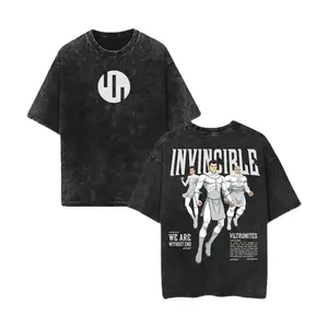 Invincible Viltrumites Vintage Washed T-Shirt – Oversized Heavy Cotton Comic Streetwear Graphic Tee (We Are Without End) 90s Graphic American Casual Short Sleeve Tee  Premium Soft Cotton Classic Unisex T-Shirt for Daily Tops Menswear