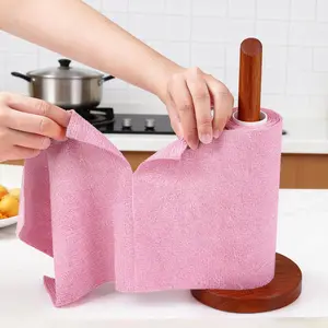 Heavy Duty Microfiber Cleaning Cloths Roll Ultra Absorbent Reusable Dish Towels for Kitchen Glass Countertops Pink Multi Surface Use Easy Maintenance Festive Utility