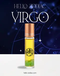 Hello Zodiac Virgo Essential Oil Blend with Rose Jasmine & Sandalwood for Balance and Peace Mindful Refinement