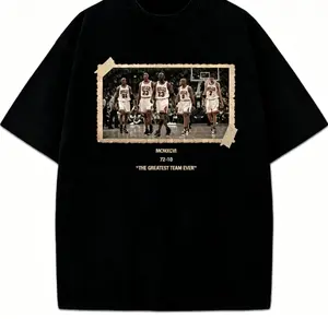 1996 Chicago Squad Vintage Photo T-Shirt The Greatest Team Ever 72-10 Crewneck Cotton Tee