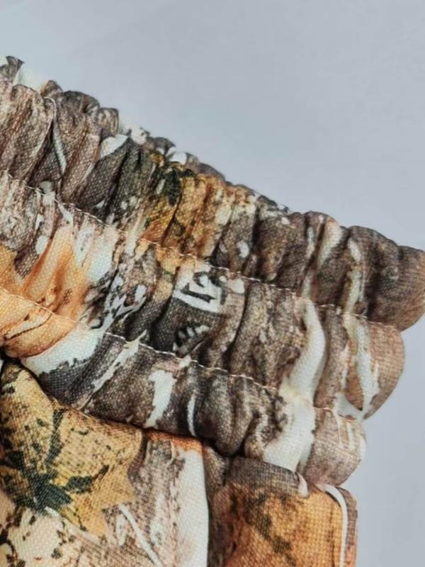 Men's & Women's Camo Leopard Print Fleece Sweatpants, Loose-Fit Casual Pants, Fall Winter Thick Knit Joggers, Baggy Jogging Pants, Elastic Waist