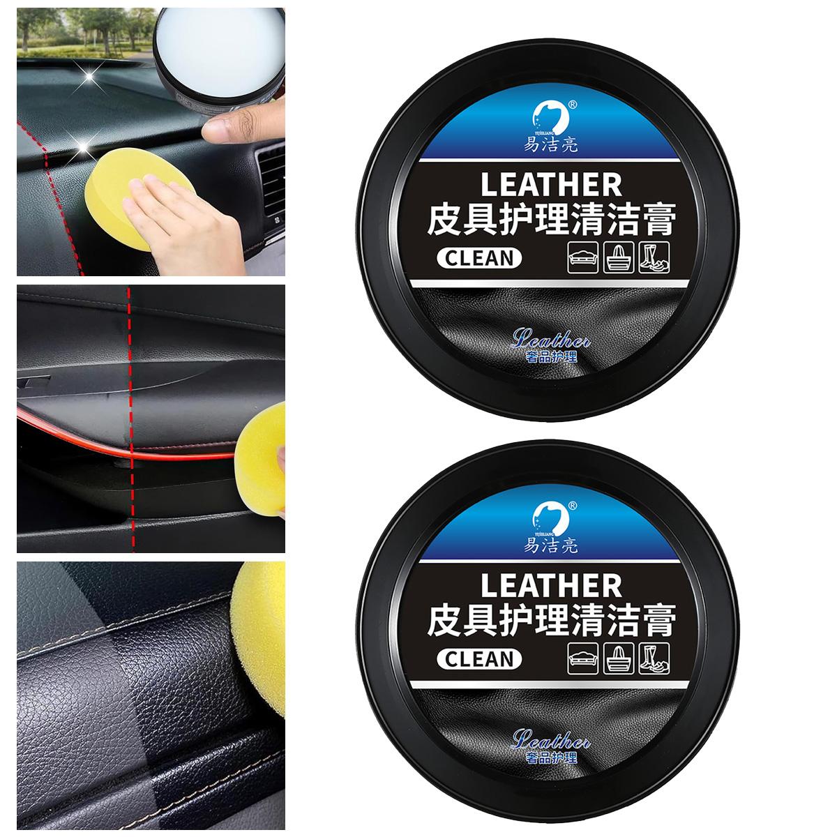 Car Leather Cleaning Cream, Multifunctional Car Leather Care Cream, Suitable for Car Seat, Leather Bag, Handbag, Clothes, Shoes