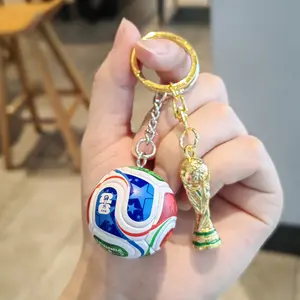 Football Keychain Pendant, Detailed Trophy Decoration, 2026 Usa Canada Mexico World Cup Memorial Gift, Unisex Present, Stylish Keychain
