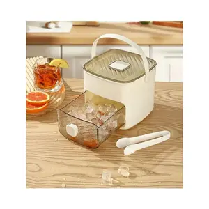 Extra Large 48-Cube Ice Maker With Easy-Button Lid – Easily Make Perfect Ice At Home, Ideal For Refrigerator And Kitchen Use, Portable Design With Ice Storage Container