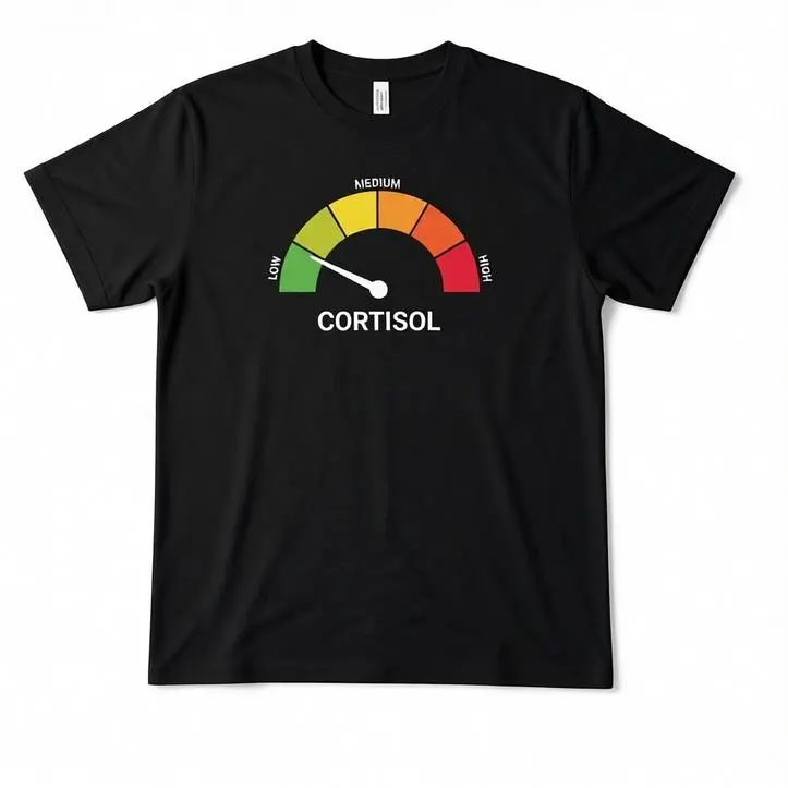 High Cortisol Low Cortisol Funny Casual  Cotton Heavyweight Short Sleeve Shirt