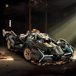 A limited edition of 1630 pieces of super sports car model building toy set, Building Blocks Model, made of ABS plastic and featuring interlocking, stackable pieces, making it an ideal birthday and Christmas gift