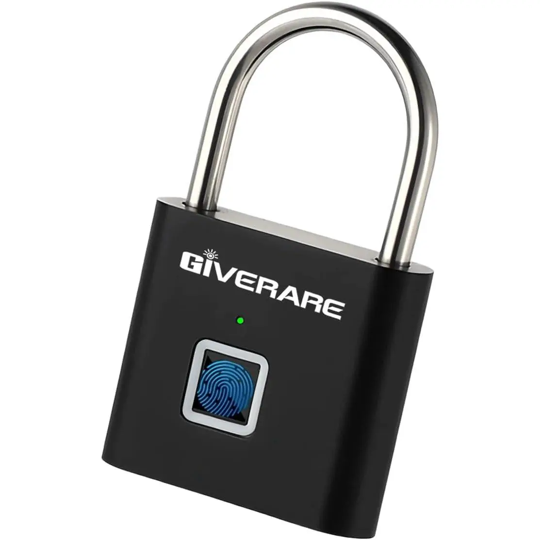 Biometric Fingerprint Smart Padlock Unit, Keyless Zinc Alloy Lock with 140mAh USB Rechargeable Battery, Fast Secure Unlocking, Portable, Versatile, Waterproof, Rustproof for Gym, School Locker