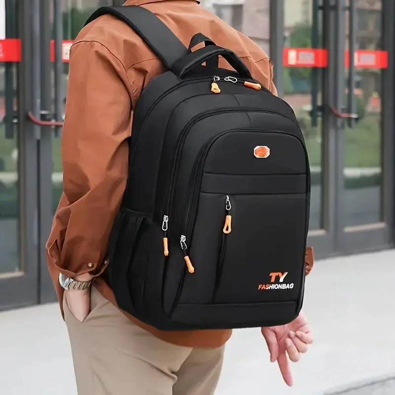 1pc Men's Large Capacity Backpack, Waterproof Casual Laptop Backpack with Adjustable Shoulder Straps, Multi-Pocket Travel Daypack for School, Work and Daily Use
